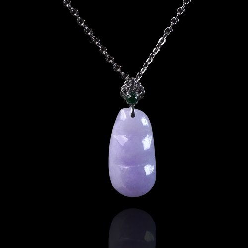 瓔珞珠寶盒 E.L.Jewelry Box 紫羅蘭翡翠福豆項鍊 18K金墜頭 | 天然緬甸玉翡翠A貨 | 送禮