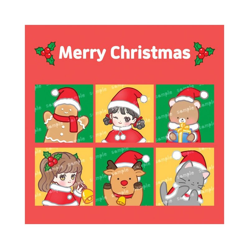 Christmas square sticker - 貼紙 - 紙 