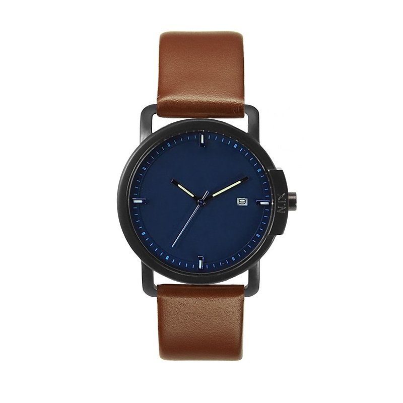นาฬิกาข้อมือ Minimal Style : Ocean Project - Ocean 06-Navy (Brown) - นาฬิกาผู้ชาย - หนังแท้ สีนำ้ตาล