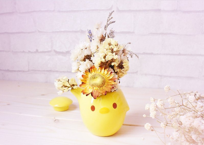 WANYI Cute Little Bird Sunshine Planting Dry Flowers / Chamomile / Morus alba / Star Flower / Lavender / Desk Decoration - ตกแต่งต้นไม้ - พืช/ดอกไม้ สีเหลือง