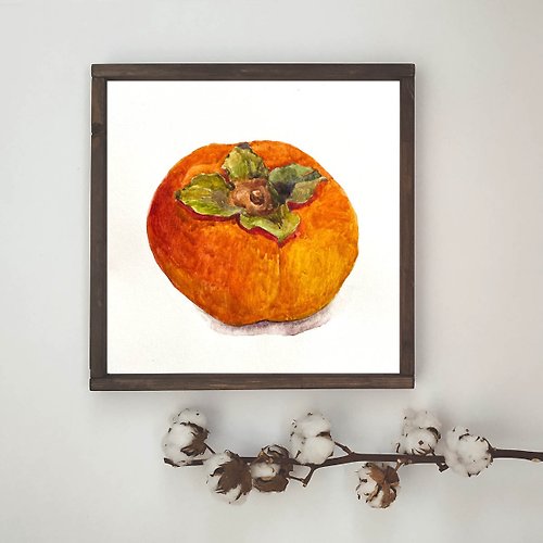 ArtLizzi 柿子 - 甜果 原畫 家居裝飾 美食畫 牆藝