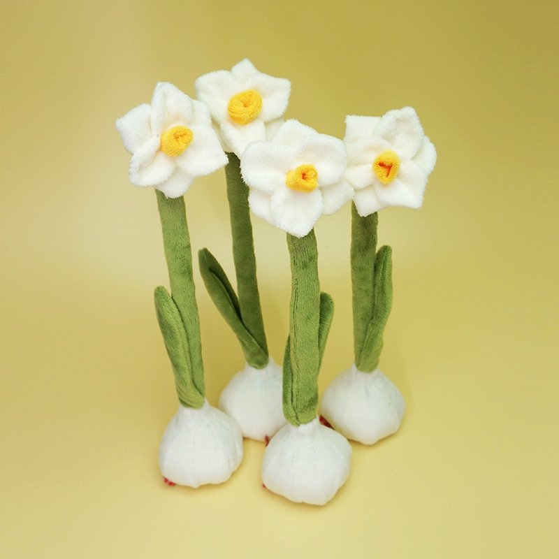 Narcissus plush ornaments-Furry Botanical Garden - ตุ๊กตา - วัสดุอื่นๆ ขาว