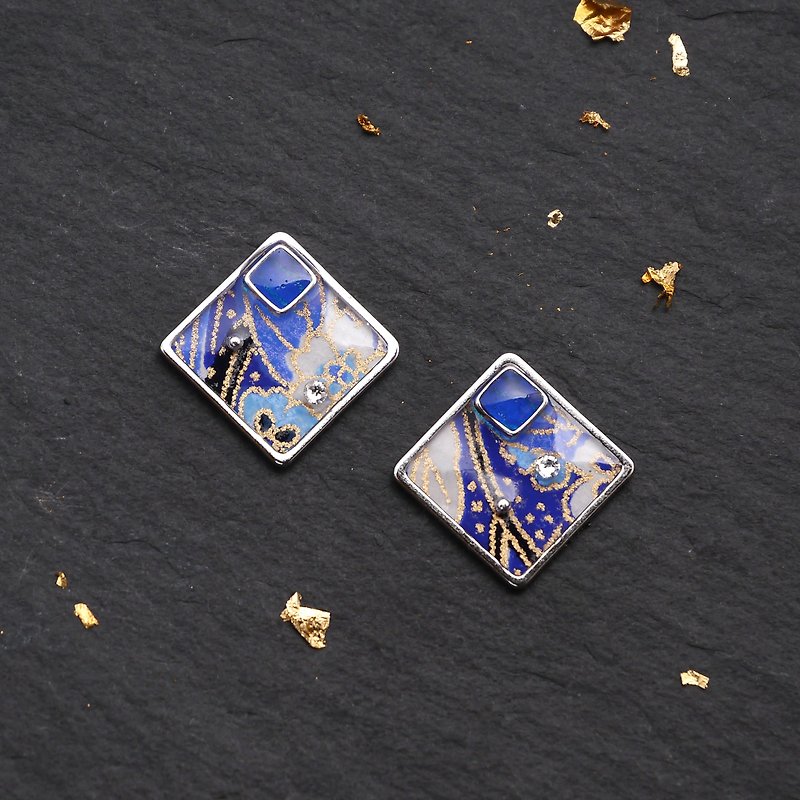 Hua Yang Fang Lan - Earrings & Clip-ons - Resin Blue