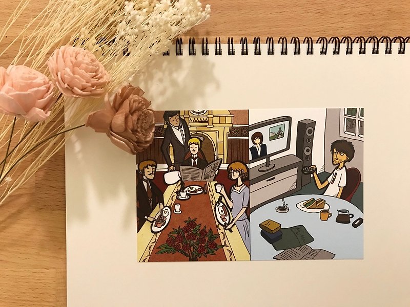 The Doors Postcard - Eating Breakfast - Cards & Postcards - Paper Multicolor