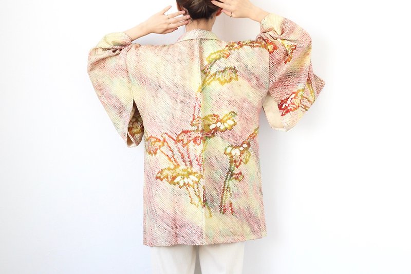 Shibori kimono, EXCELLENT VINTAGE /4242 - Women's Casual & Functional Jackets - Silk Multicolor