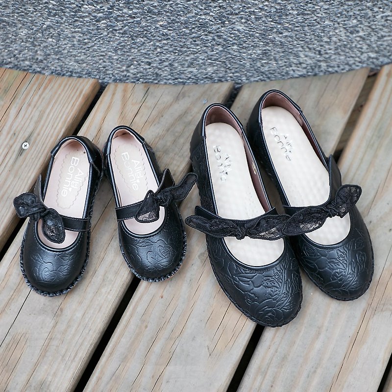 Taiwan-made Chiu Chiu Bow Girls Doll Shoes-Black - Kids' Shoes - Faux Leather Black
