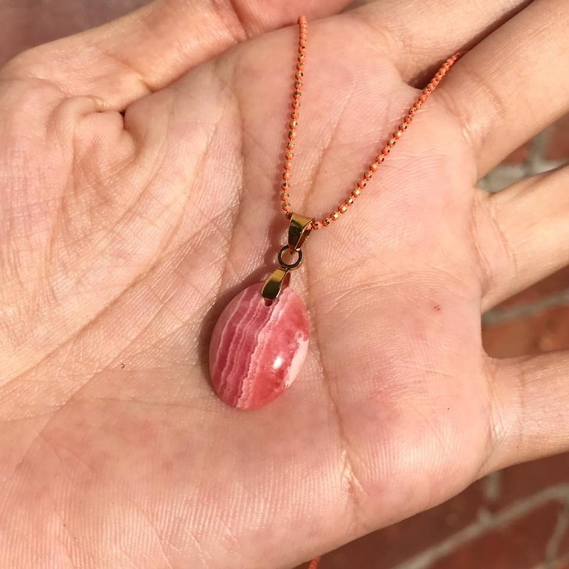 【Lost and find】 natural stone simple red stone necklace - Necklaces - Gemstone Red