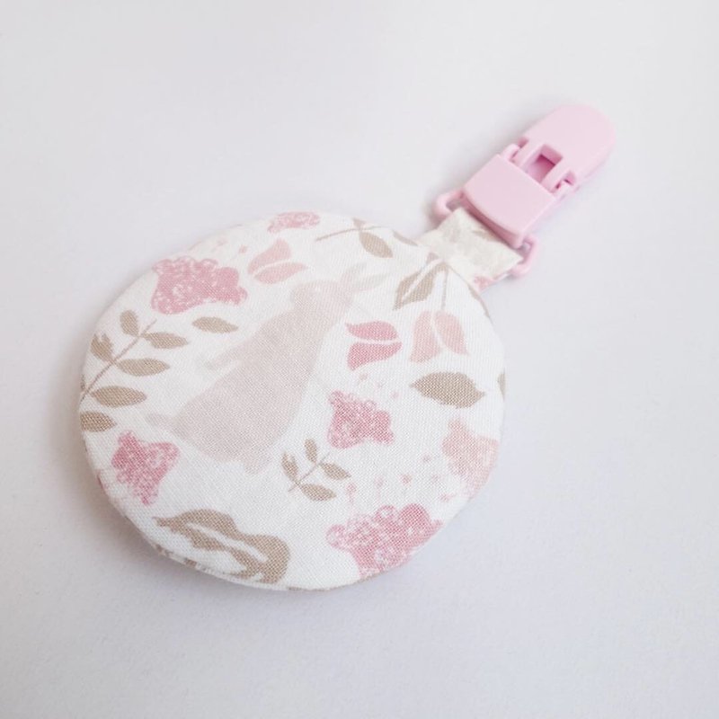 寶寶圓型平安符袋 小兔 - 平安符袋 - 棉．麻 粉紅色
