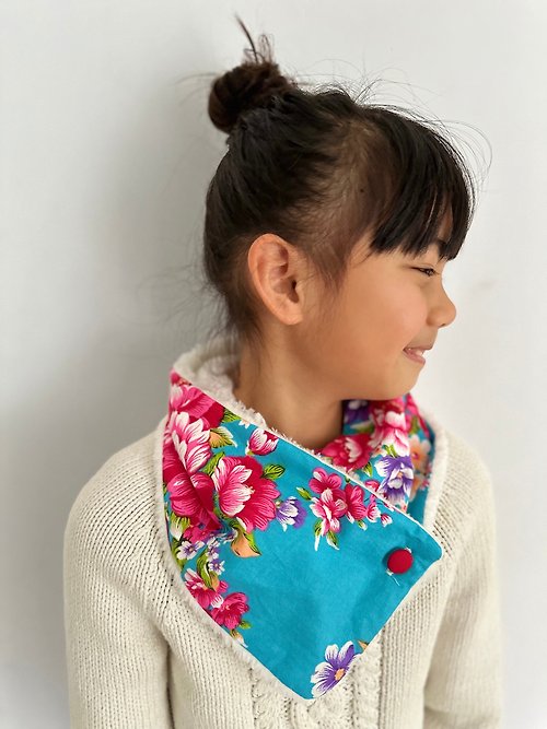 sunflowercorsage 英國手工縫製 保暖圍巾圍脖頸巾 台灣牡丹