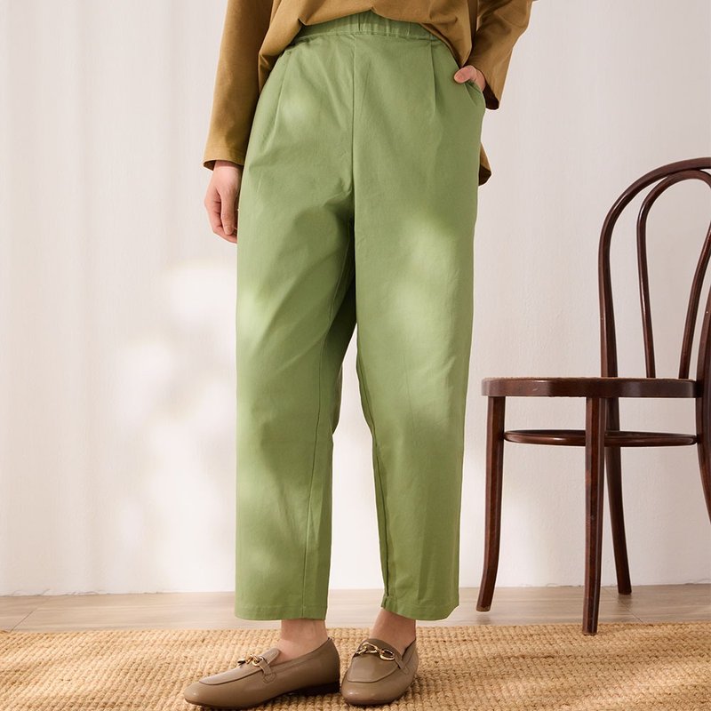 Single fold drawstring slim fit tapered pants - 2 colors in total - ชุดนอน/ชุดอยู่บ้าน - ผ้าฝ้าย/ผ้าลินิน หลากหลายสี