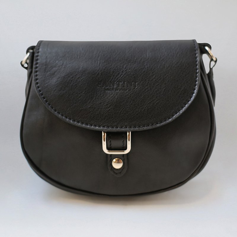 Diana Shoulder Crossbody Bag - กระเป๋าแมสเซนเจอร์ - หนังแท้ สีดำ