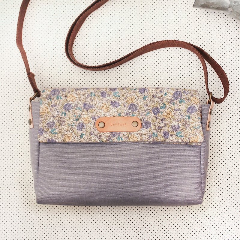 [Ten meters of wood. Lorenza] purple elegant -Gloria Fang Fang Wen Qing backpacking oblique texture - กระเป๋าแมสเซนเจอร์ - วัสดุอื่นๆ สีม่วง