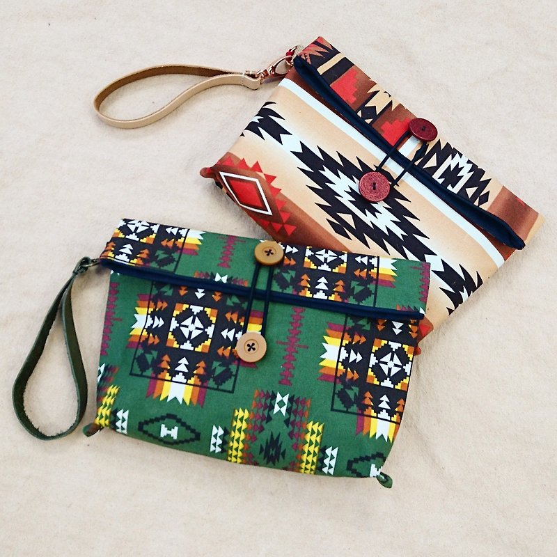 Canadian Ethnic Style Briefcase Handheld/Document Bag/Pen Bag - Other - Cotton & Hemp Multicolor