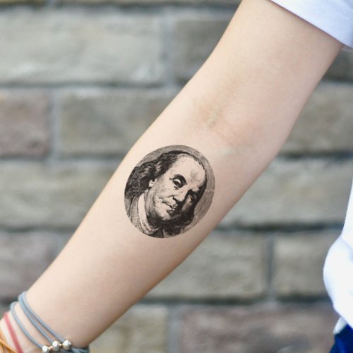 OhMyTat OhMyTat 本傑明富蘭克林 Ben Benjamin Franklin 紋身貼紙 (2 張)