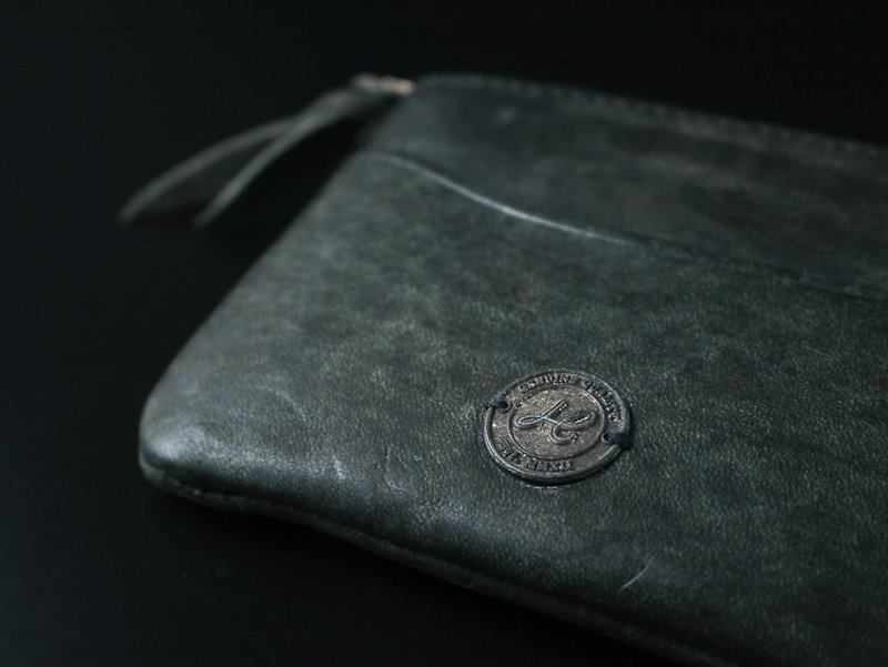 HEYOU手作り - コインケース革財布 - 手染めグリーン - 小銭入れ - 革 多色