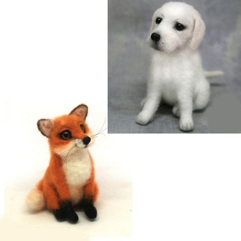 Digital Download - PDF | Needle Felting Animal tutorial | Dog and Fox