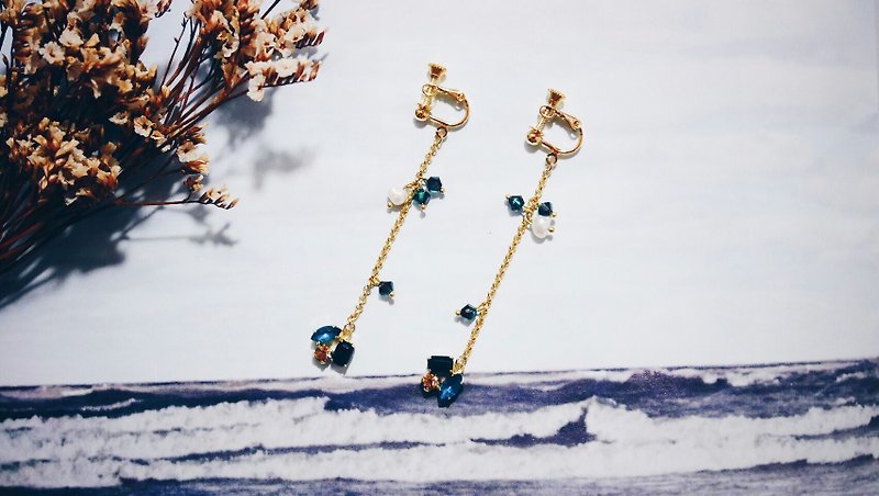 Golden Feast - black jade green models - natural pearl earrings inlaid zircon (Limited product) - Earrings & Clip-ons - Other Metals Green