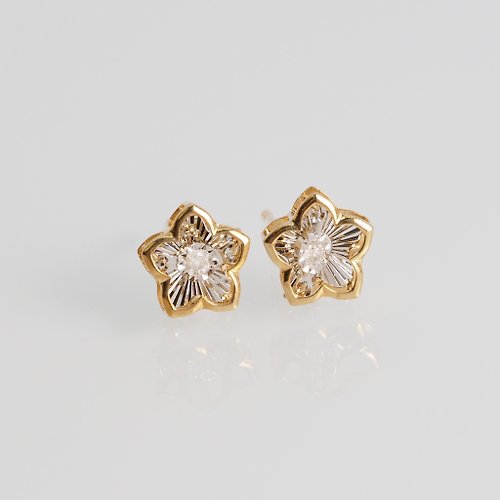 IRIZA Jewellery 18K金櫻花鑽石耳環 The Dancing Sakura Diamond Earrings