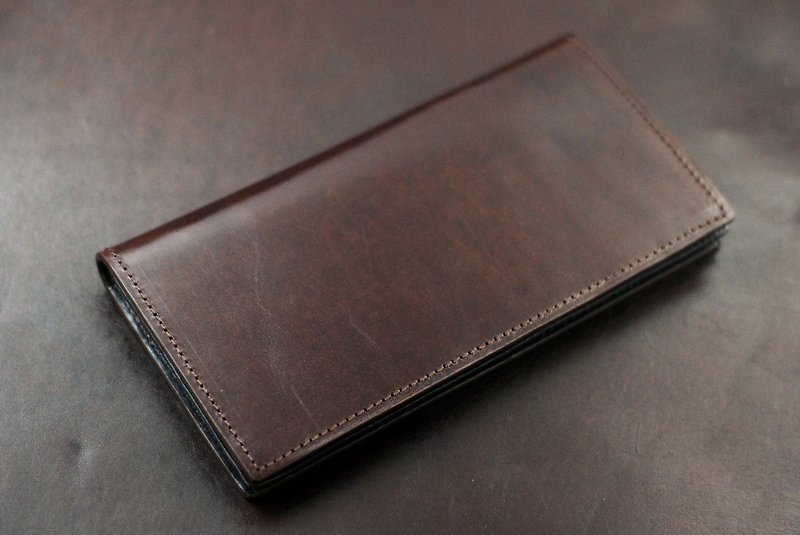 【All Christmas Christmas Offer】 【vegetable tanned leather limited models】 classic brown leather long clip - Wallets - Genuine Leather Brown