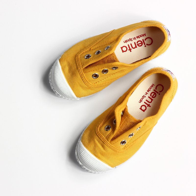Spanish national canvas shoes CIENTA shoes size mustard yellow incense shoes - Kids' Shoes - Cotton & Hemp Yellow