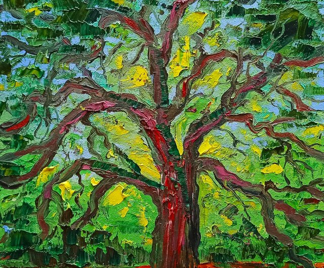 angel oak tree oil painting