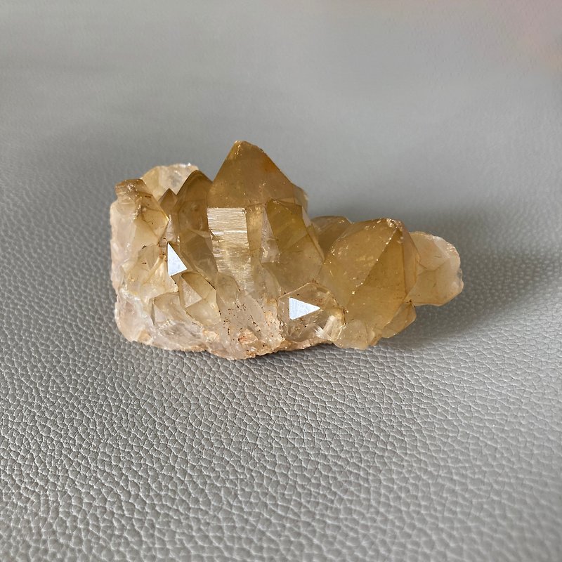 優質天然 l 黃水晶簇 剛果 水晶 礦石 無優化無染色 一物一圖 - 擺飾/家飾品 - 水晶 金色