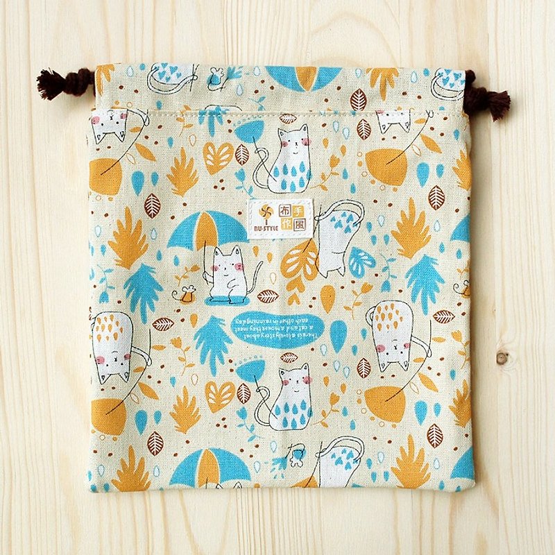 Cat Umbrella Bundle (Large) - กระเป๋าเครื่องสำอาง - ผ้าฝ้าย/ผ้าลินิน สีเหลือง