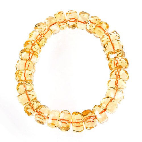 正佳珠寶 Gemsrich Jewelry 【正佳珠寶】黃水晶 頂級超淨體 不規則鑽切 47g 黃水晶手珠