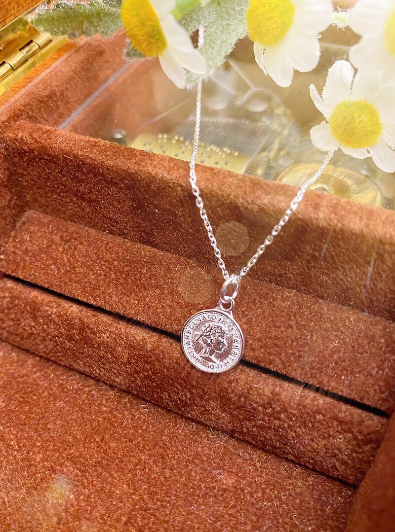 925 sterling silver coin / coin / medal necklace - สร้อยคอ - เงินแท้ สีเงิน