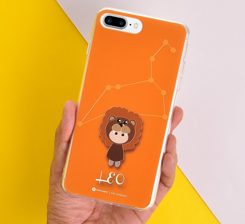 12星座手機保護殻可訂製 iPhone 8 / iPhone 8 Plus iPhone 7/ 7 Plus - 獅子座 - 手機殼/手機套 - 塑膠 橘色