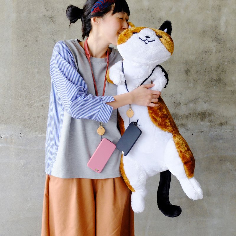 [Valentine's Day Lucky Bag] handmade leather decompression phone lanyard (removable), can engrave English text - Other - Genuine Leather Multicolor