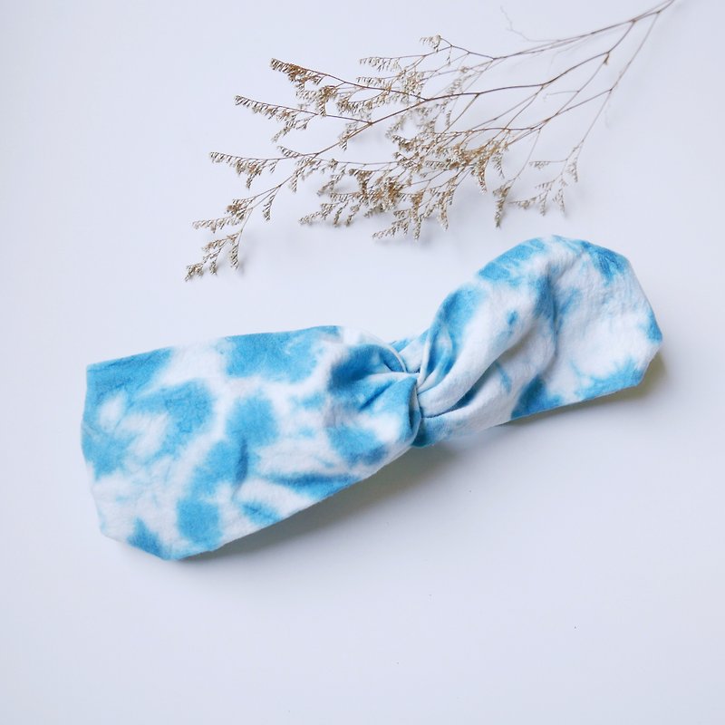 Tie dye/handmade/Headband/Elastic band :Cloud: - Hair Accessories - Cotton & Hemp Blue