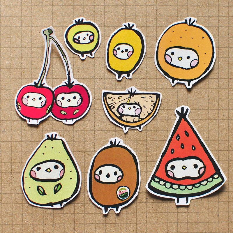 Fruit seeds sticker / E models - สติกเกอร์ - กระดาษ หลากหลายสี