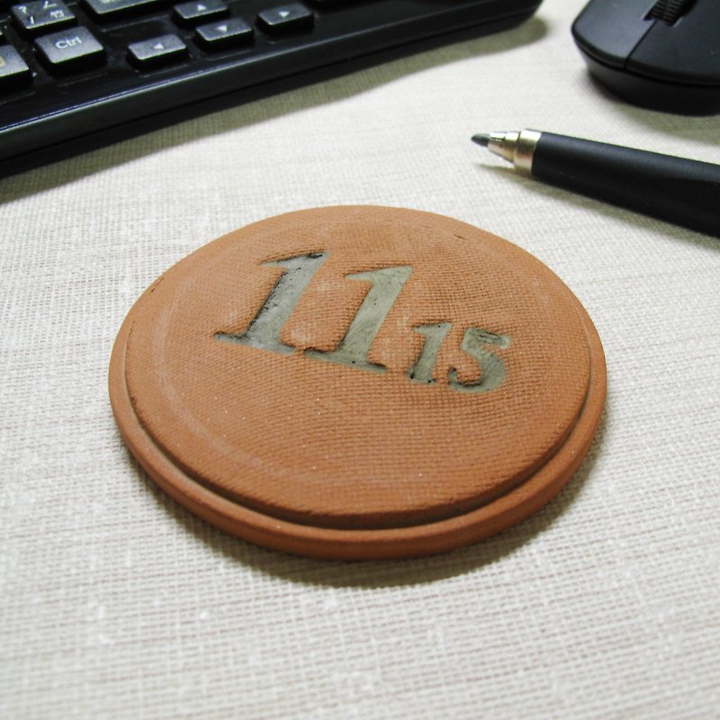 [Series] Brick Memorial coaster customized digital (small) - Other - Other Materials Orange