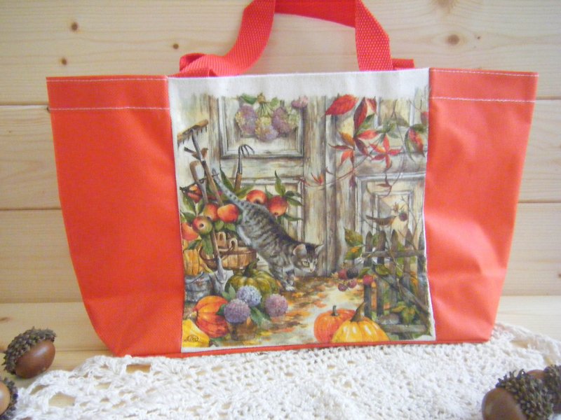 Cat tote bag/lunch bag - Handbags & Totes - Cotton & Hemp Multicolor