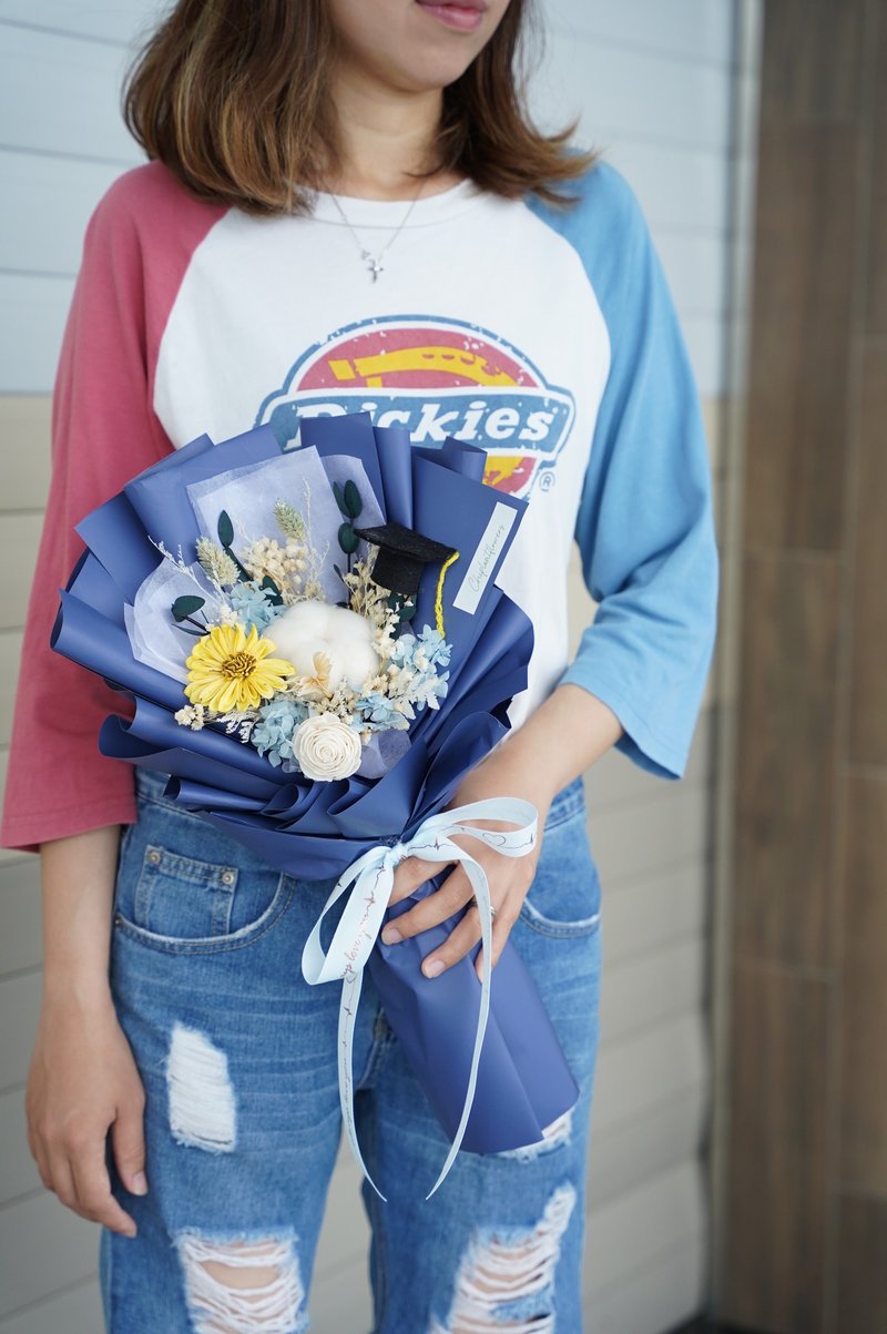 【竒花】珍重再見永生花束 畢業 生日禮物 永生乾燥花 - 乾燥花/永生花 - 植物．花 