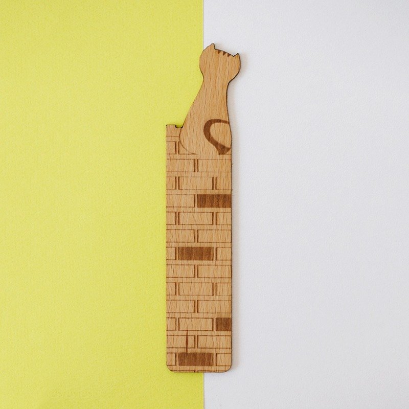 一緒に - ！キティ木製ブックマーク─[VUCA-デザイン]バレンタインデーの習慣 - しおり - 木製 ブラウン