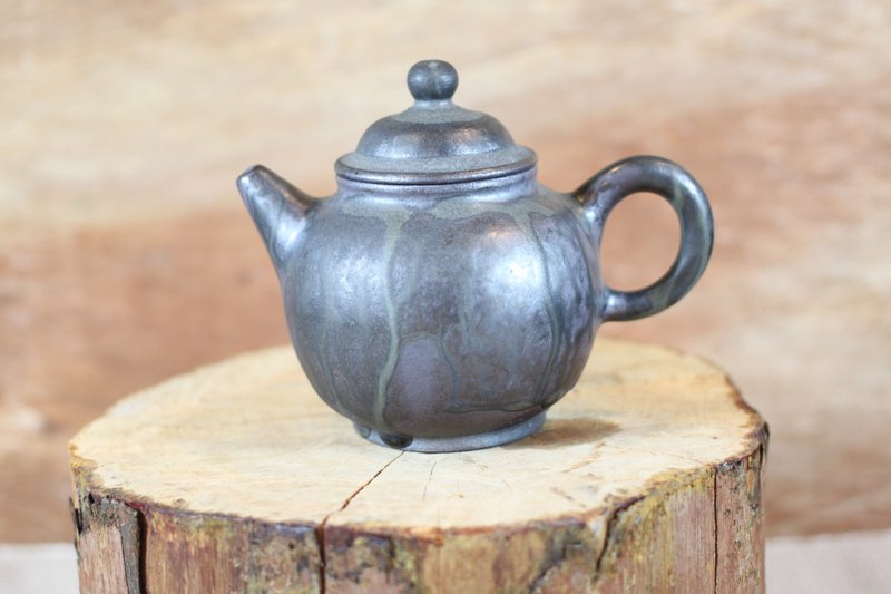 【送禮好物】柴燒天目釉 手工茶壺 名家葉敏祥手工作品 - 茶壺/茶杯/茶具 - 陶 