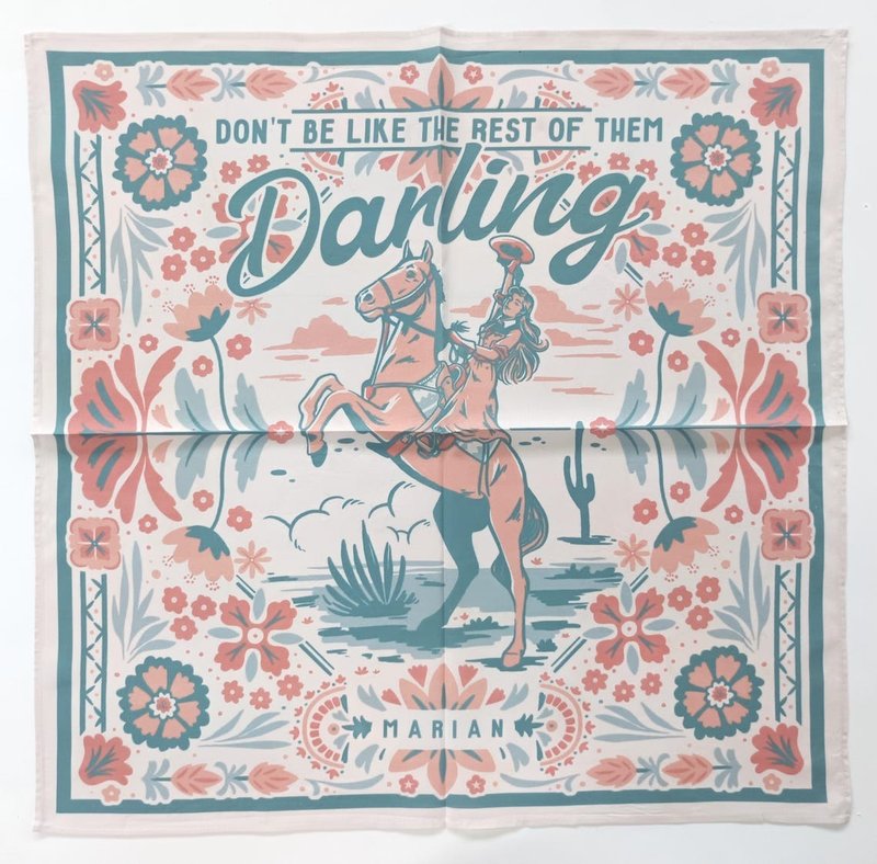 ウェスタンイラスト スカーフ バンダナ 25 x 24.5インチ カウボーイスタイル コットンギフト - スカーフ - コットン・麻 グリーン