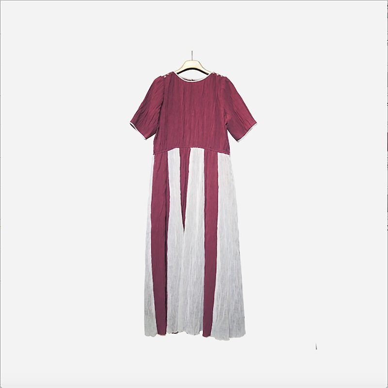 Dislocation vintage / geometric color dress no.1084 vintage - One Piece Dresses - Polyester Purple