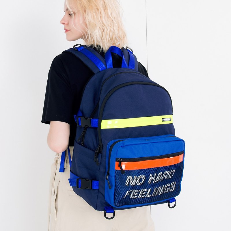 KIITOS new non-malicious theme nylon backpack navy blue - กระเป๋าเป้สะพายหลัง - ไนลอน สีน้ำเงิน