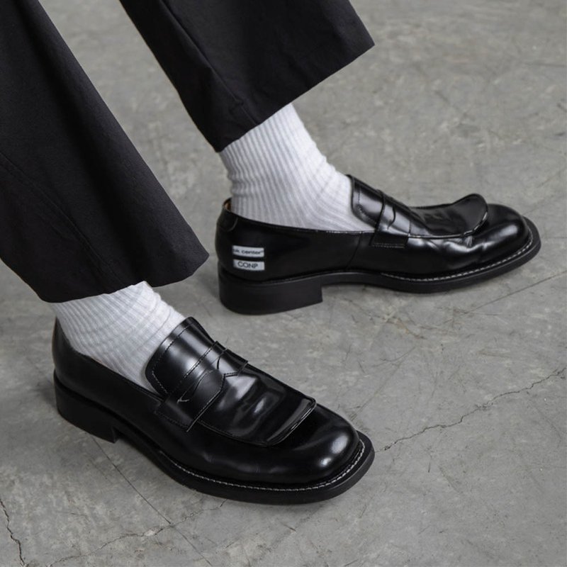 CONP & OKCENTER 聯名款 Vamp-up loafers 開口樂福鞋 - 男牛津鞋/樂福鞋 - 真皮 黑色