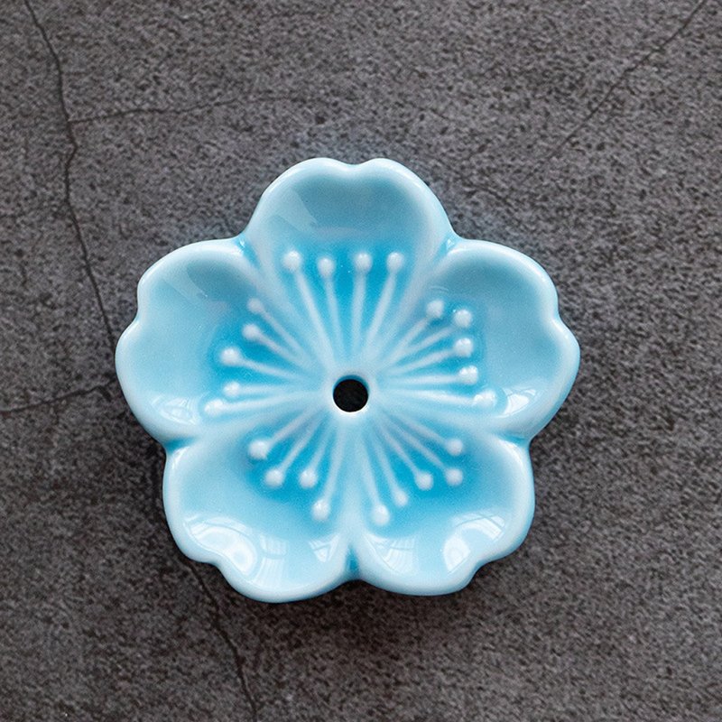 diseno Living 陶瓷線香香座 - 櫻花型 天藍色 - 香氛/精油/擴香 - 其他材質 藍色