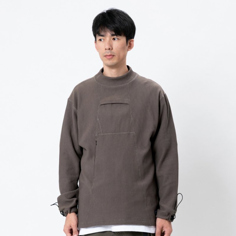 (絕版特惠)Turtleneck Sweat TS01半高領多口袋長袖大學T - 男 T 恤 - 棉．麻 