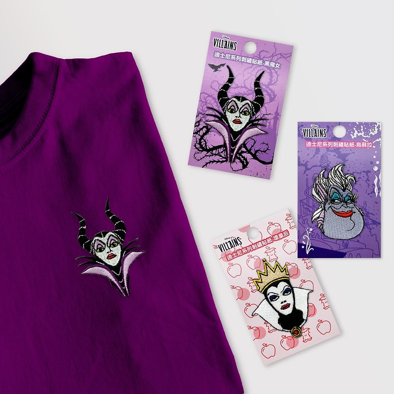 JzFun / Disney Embroidered Stickers Black Witch & Ursula & Bad Queen - อื่นๆ - งานปัก หลากหลายสี