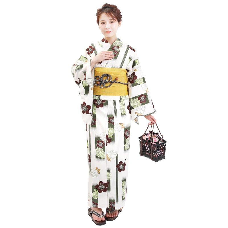 日本 和服 女性 梭織 浴衣 腰封 2件組 F Size x40-21a yukata - 其他 - 棉．麻 藍色