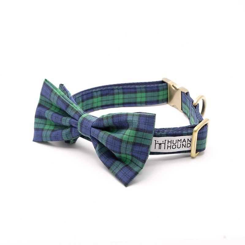 Navy/Green with Jacket and Bandana - Collars & Leashes - Cotton & Hemp Blue