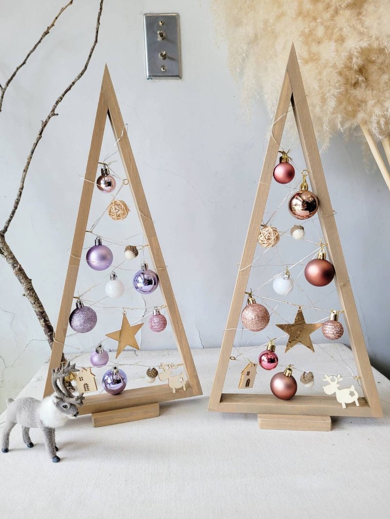 Haizang Garden│Nordic style. Simple and stylish wooden frame eternal Christmas tree - ช่อดอกไม้แห้ง - พืช/ดอกไม้ สีนำ้ตาล