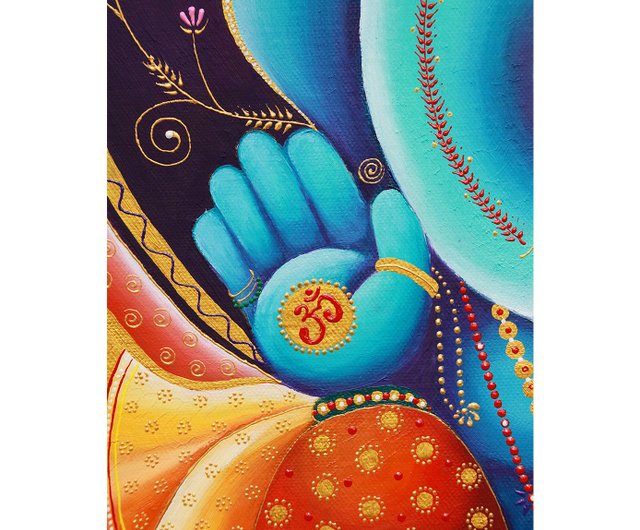 ガネーシャ50×60の立体絵画★レア ガネーシャ絵画インドオリジナルアート Ganapati ウォールアート