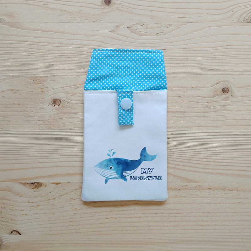 Whale_Pocket Pen Case/With ID Bag - Pencil Cases - Polyester Blue